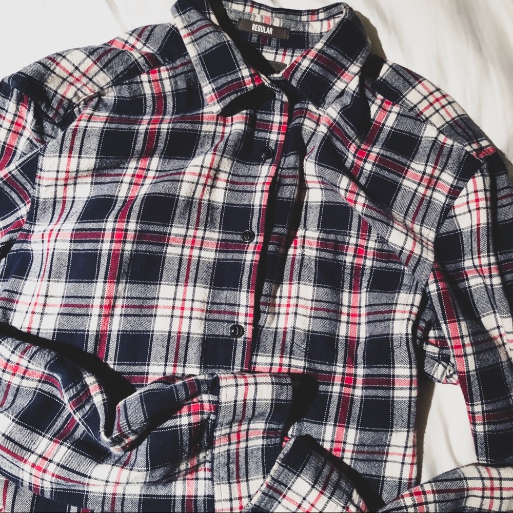 h&m L.O.G.G. Flannel red/blue/white size M